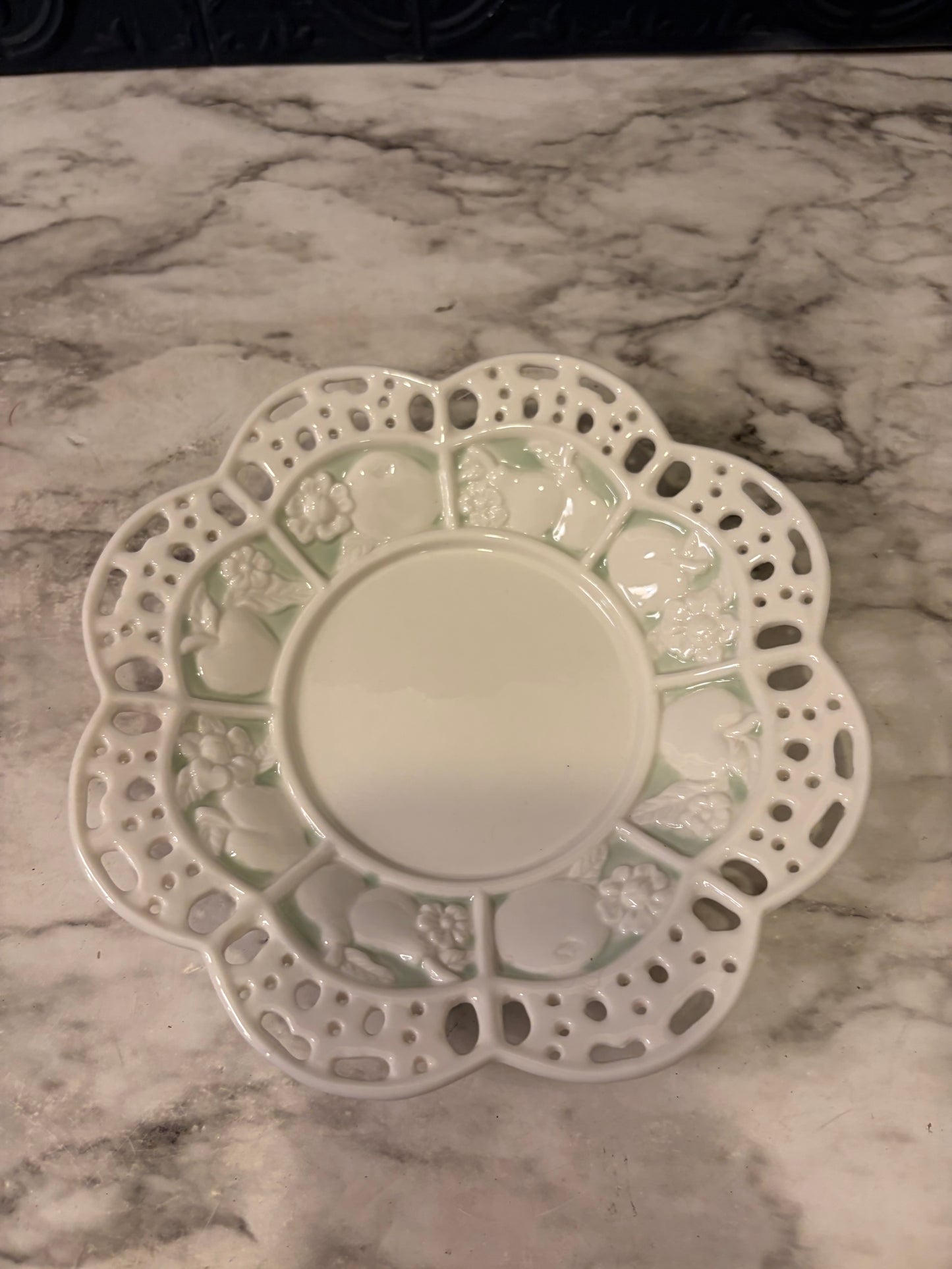 Avon China Porcelain Plate with Light Green Fruit Detail