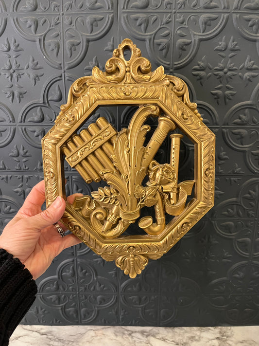 Octagon Homco Musical wall Plaque Woodwinds
