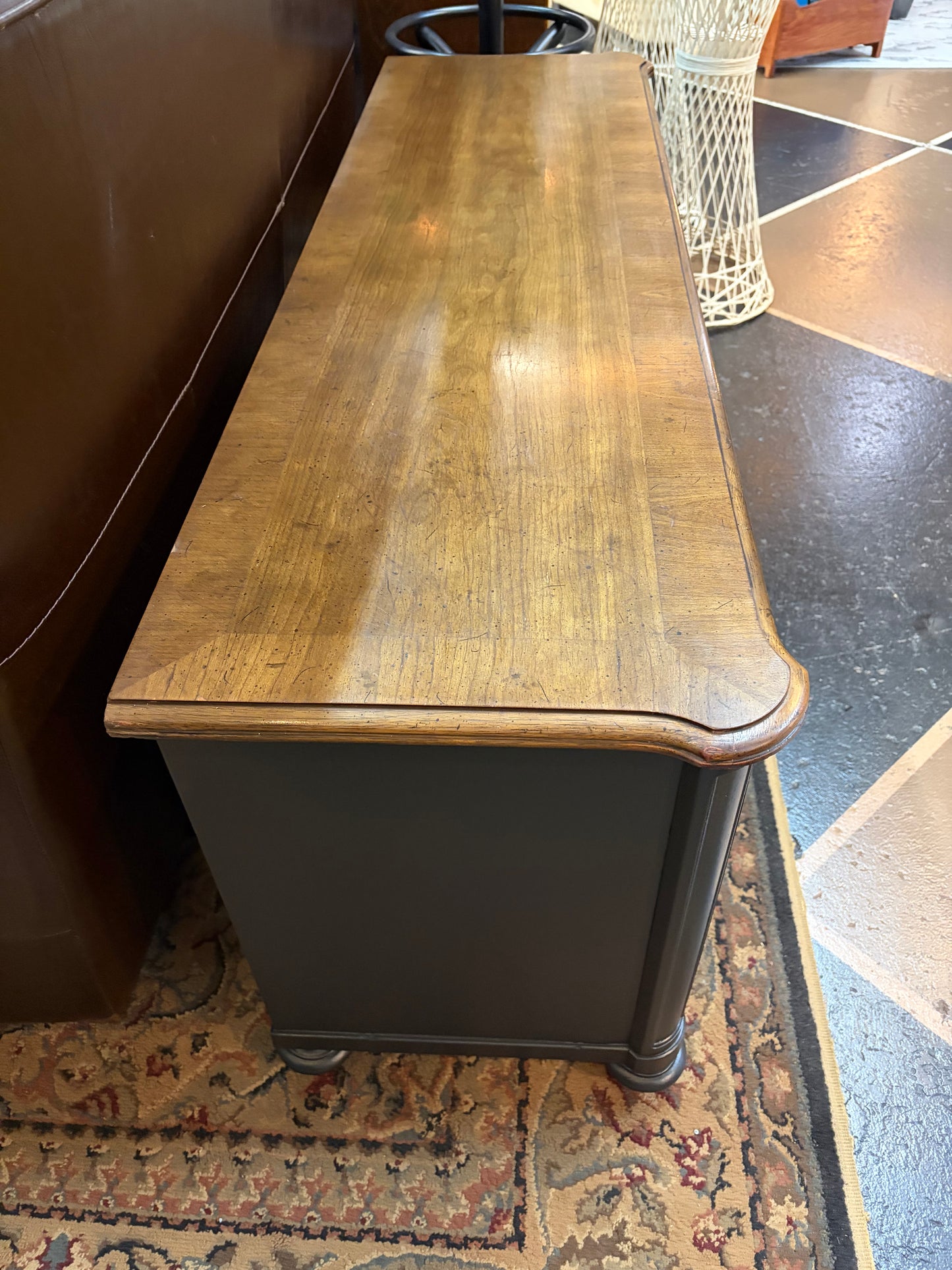 Vintage Wood Dark Painted Console