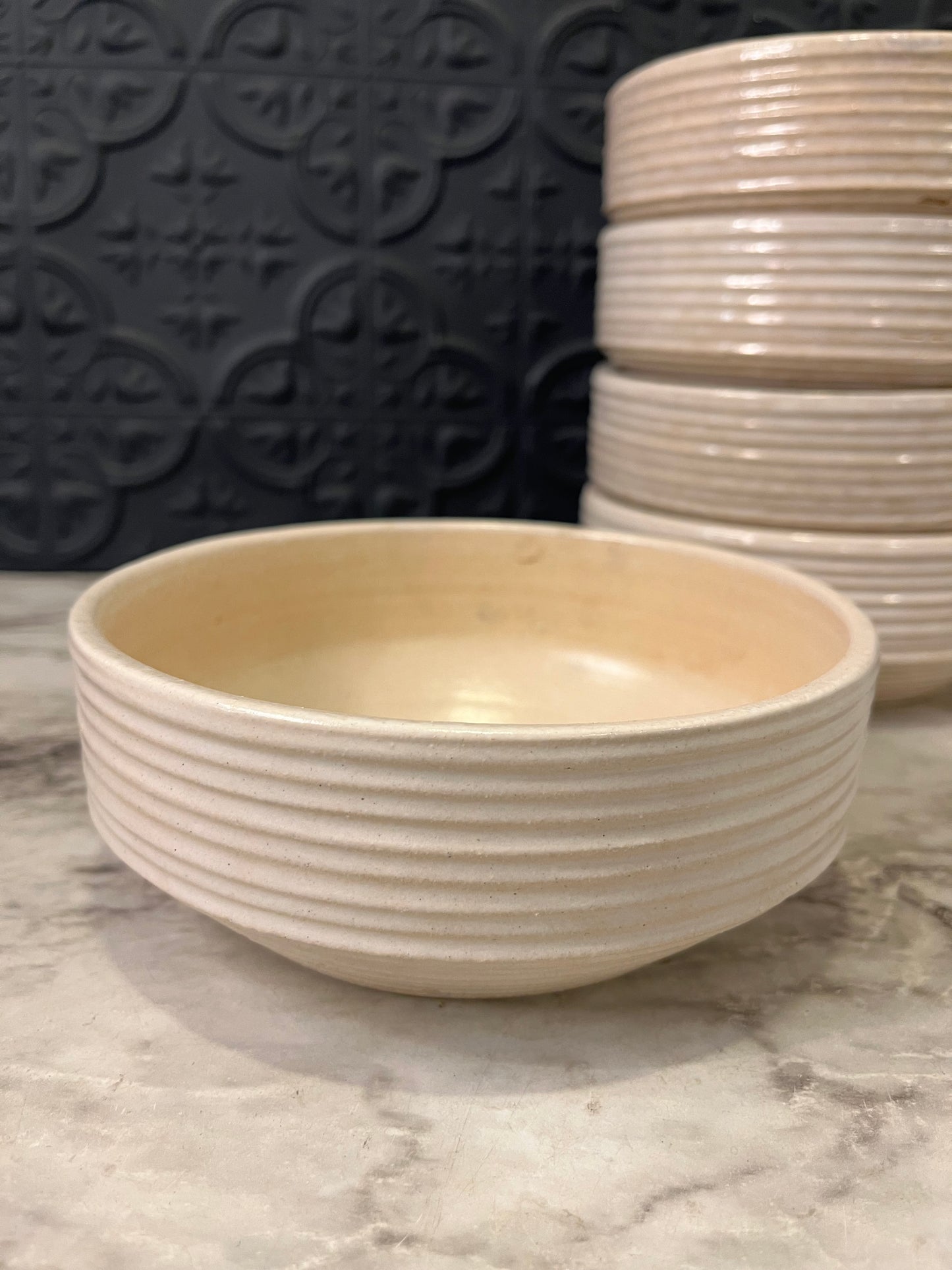 Ribbed Stoneware Bowl each