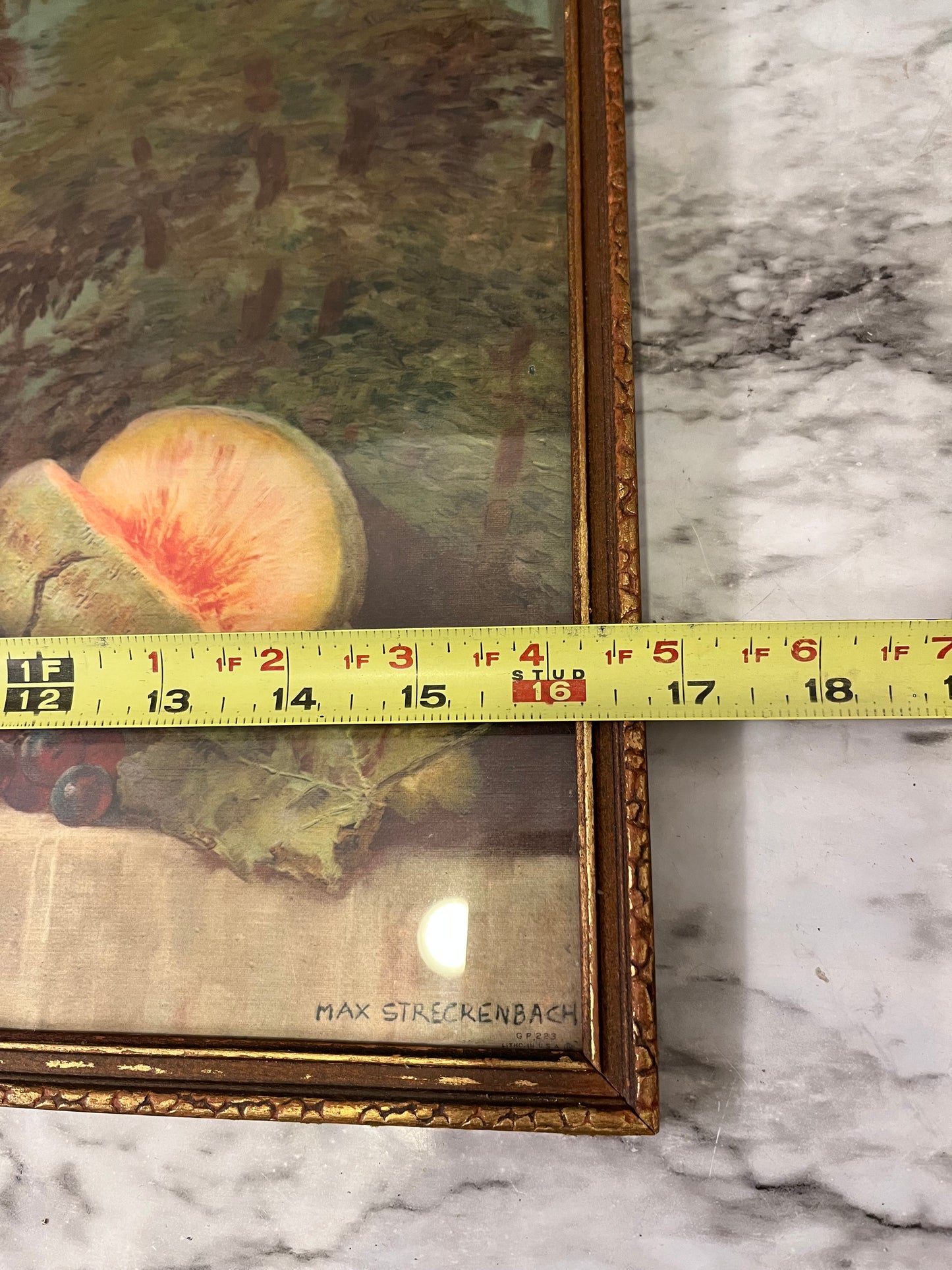 Antique Still Life Print of Peonies