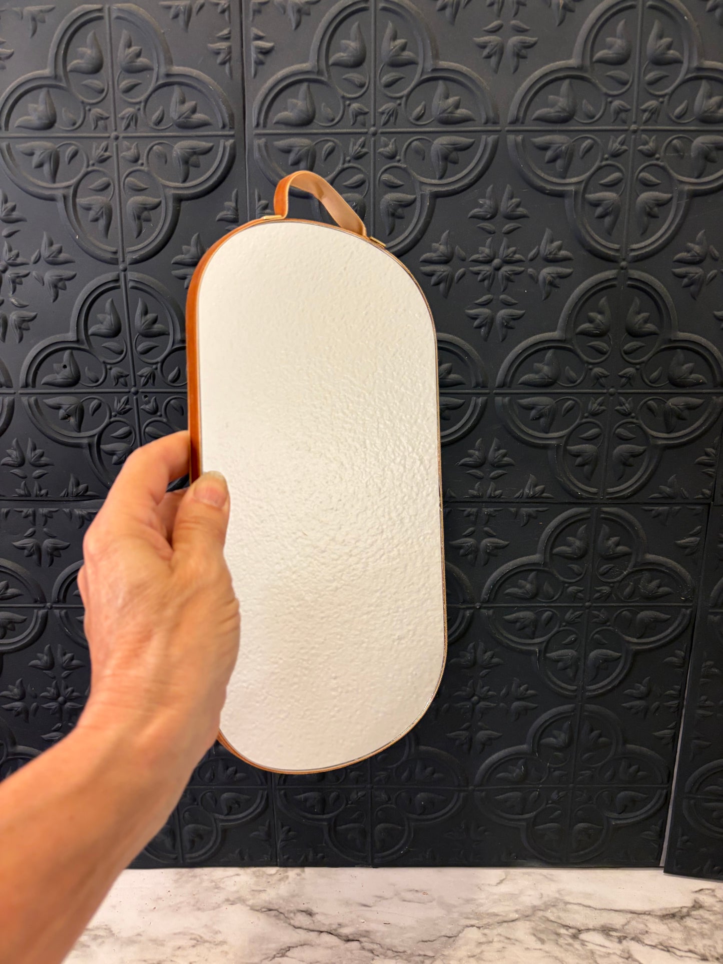 Oval Mirror with Velvet Backing