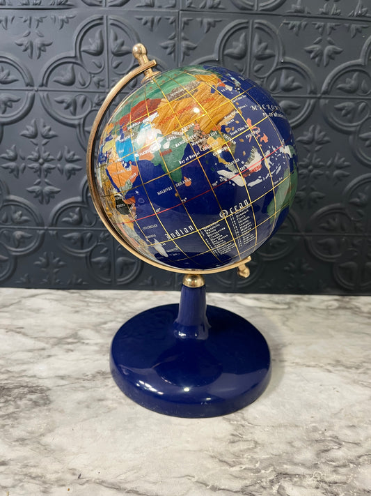 Vintage blue gemstone globe