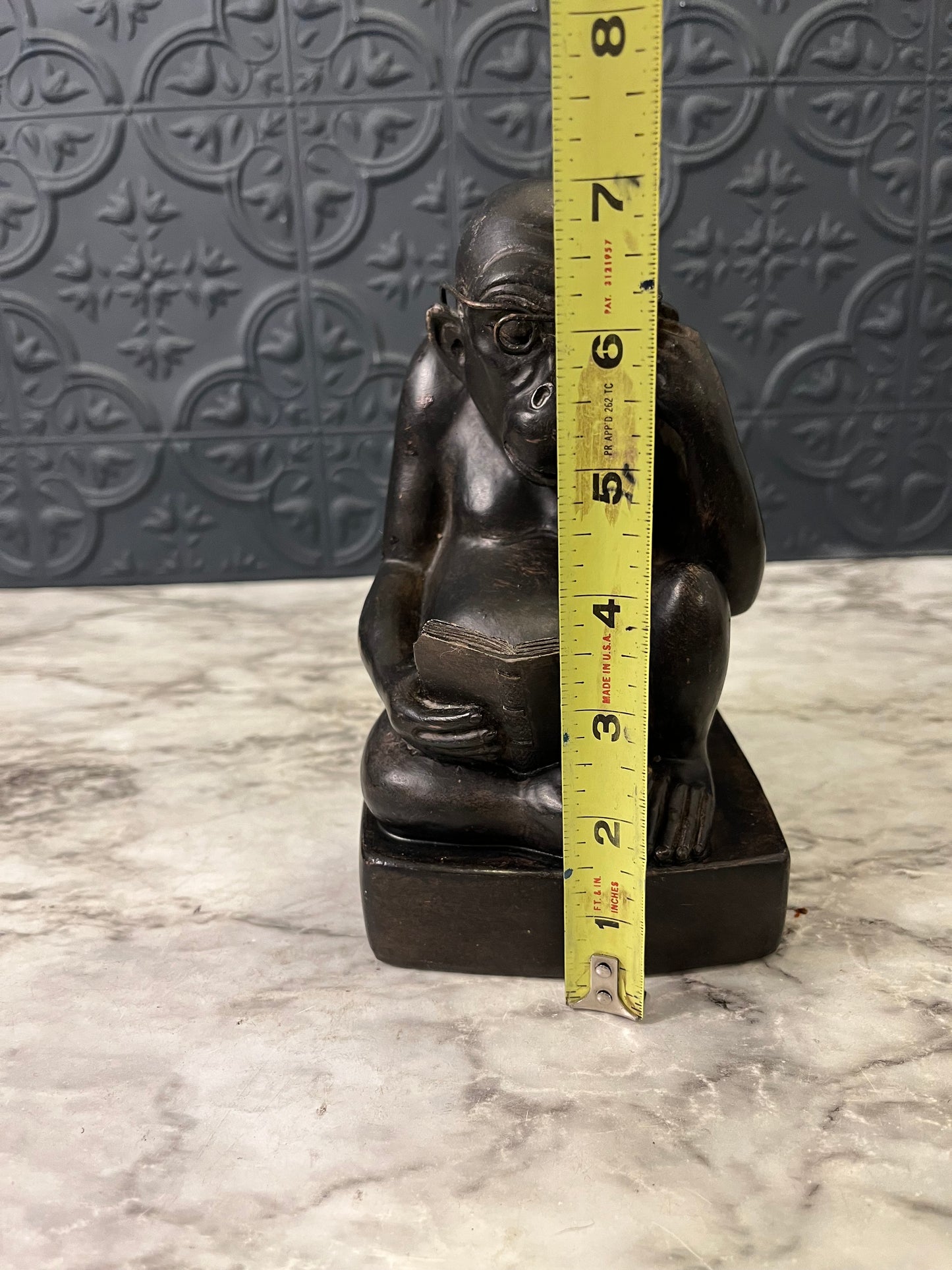 Monkey Statue Reading a Book