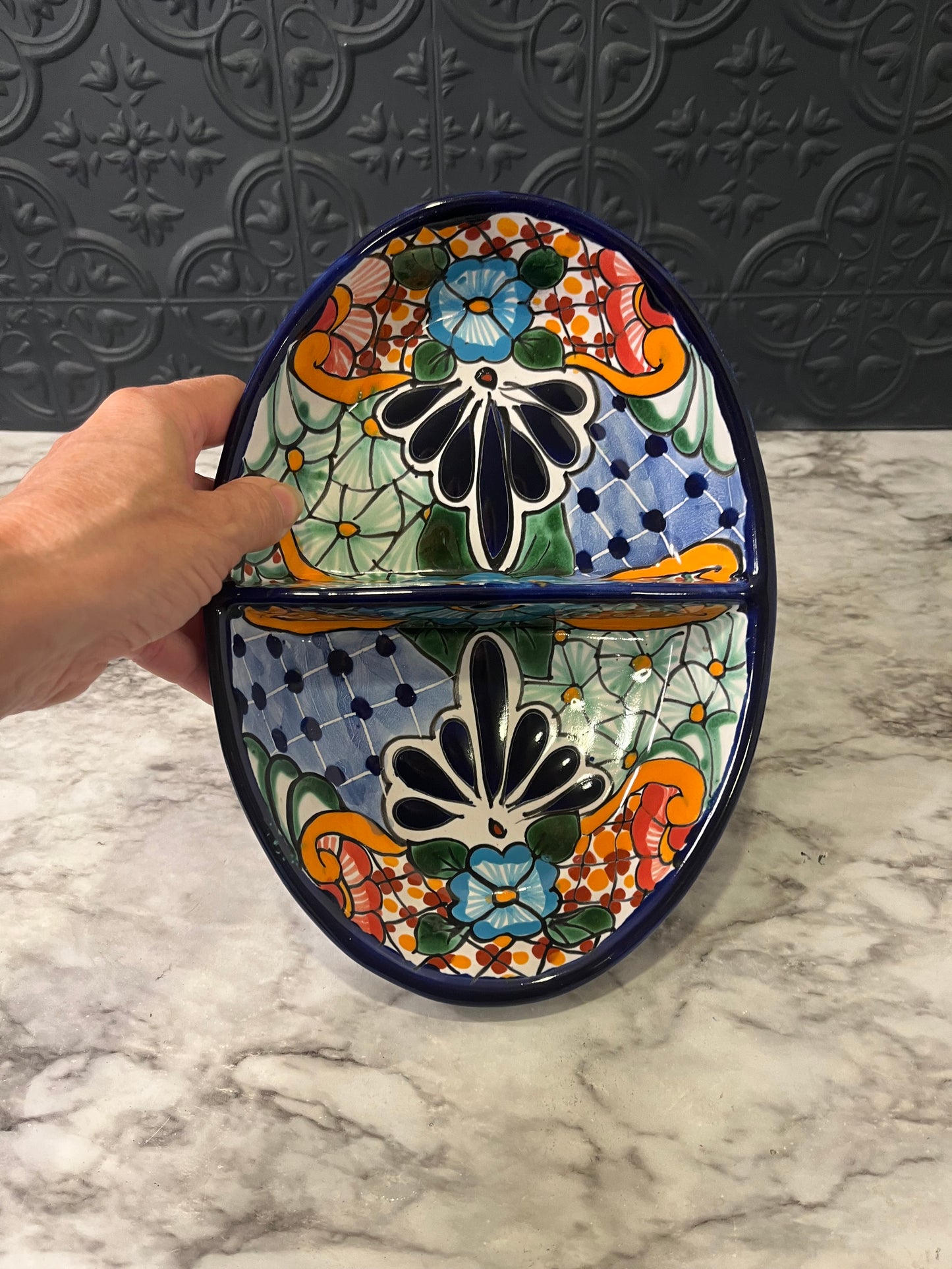 Mexican Pottery Split Bowl
