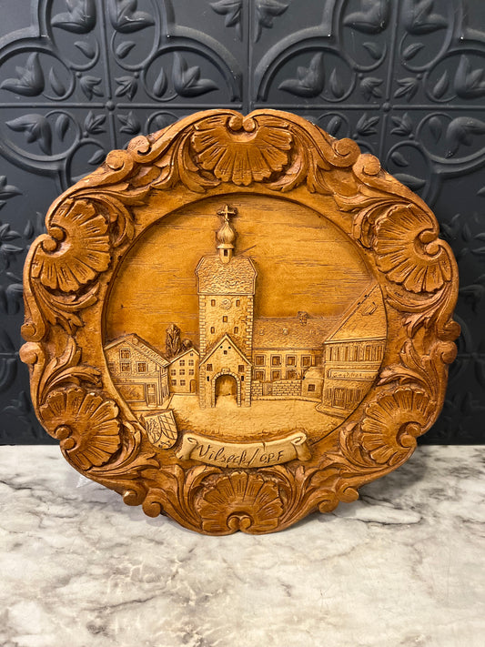 Faux Wood Carving of Bavaria Plate