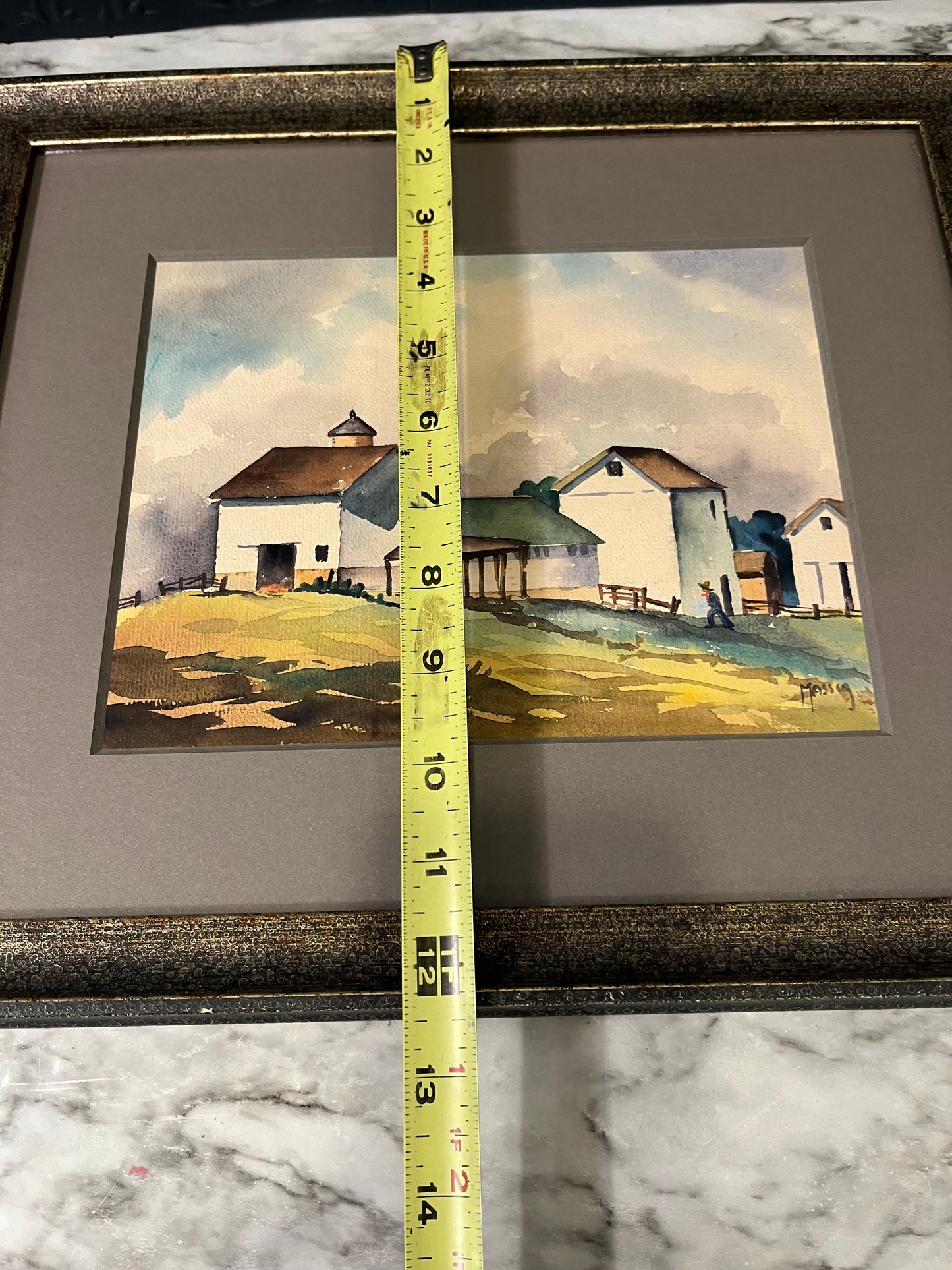 Original Watercolor by Massey Framed
