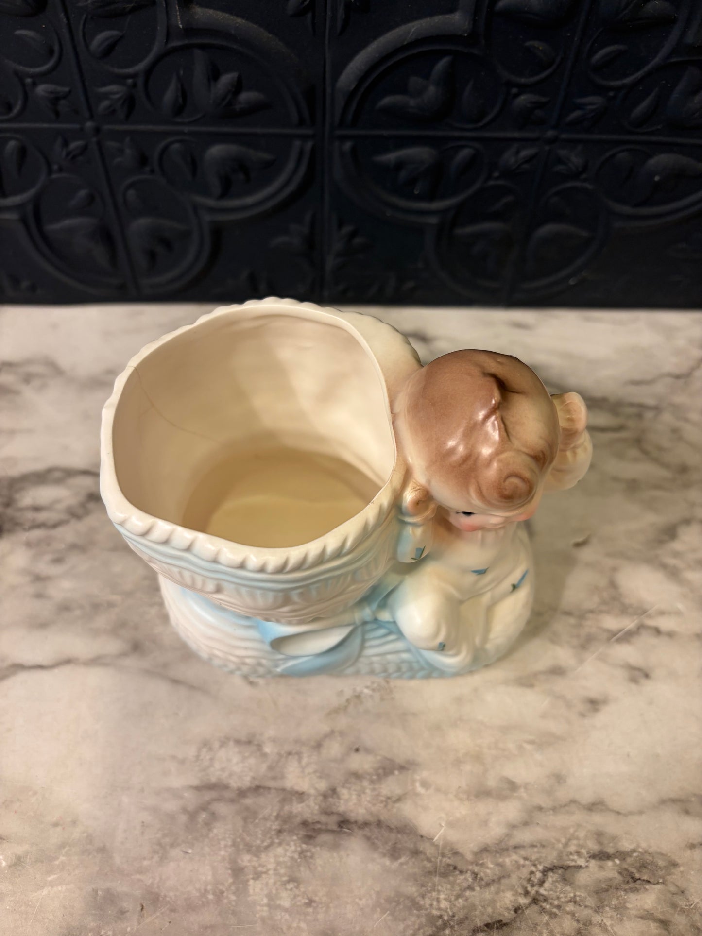 Vintage Rubens Blue Baby boot Planter