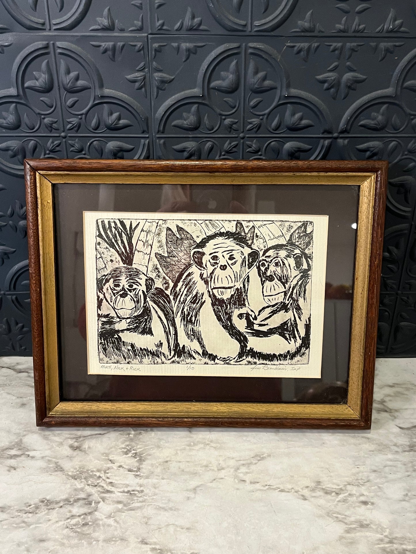 Original Etching of Matt, Nick and Rick