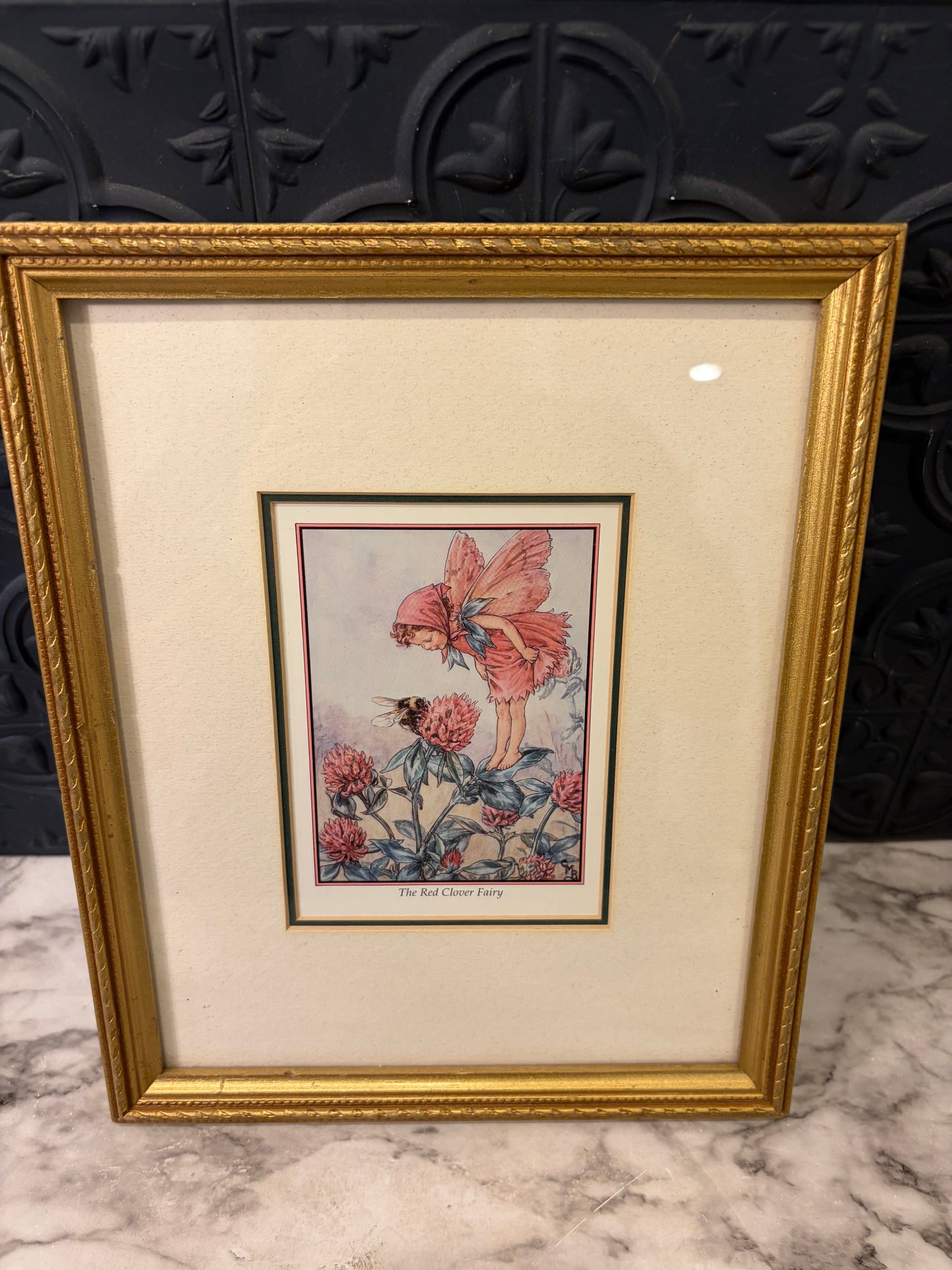 Red Clover Fairy Print Framed