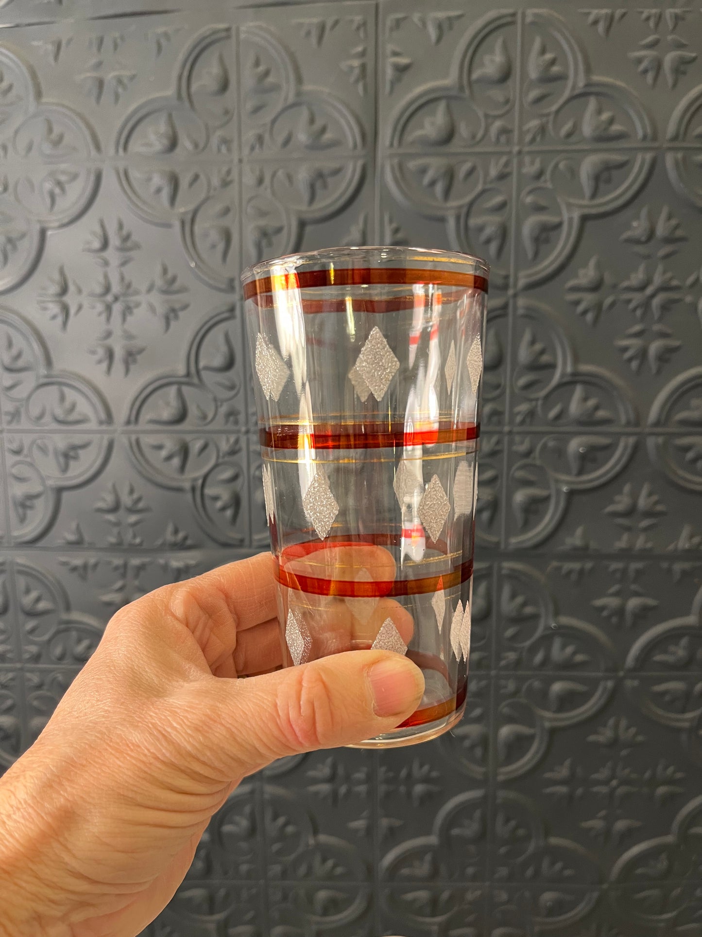 MCM Highball Tumbler in Rhythm Pattern Red set of5