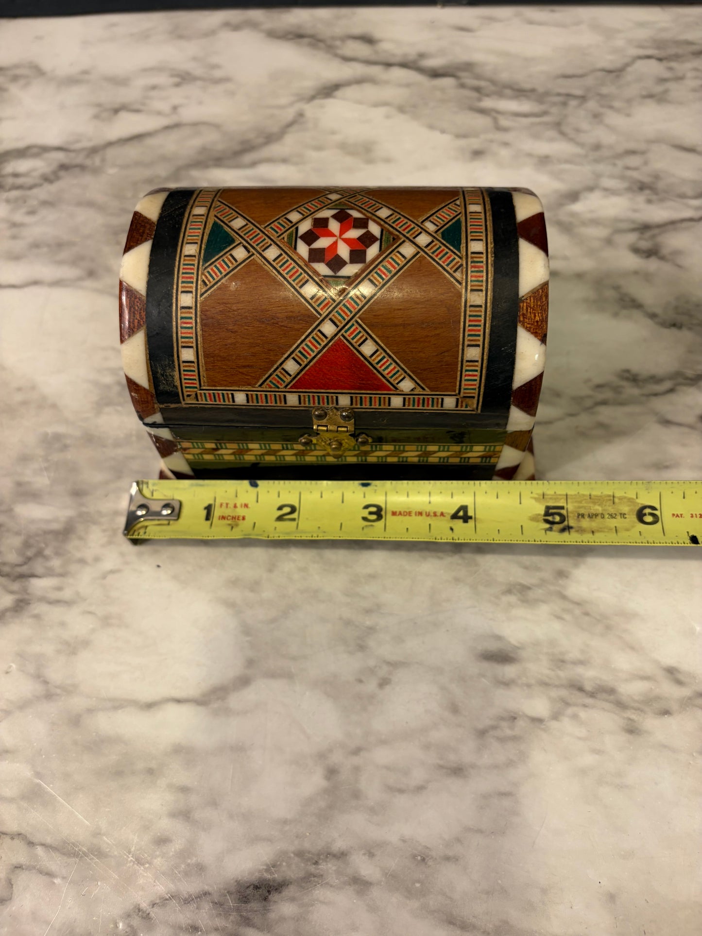 Vintage Jewelry Box with Inlaid Mosaic