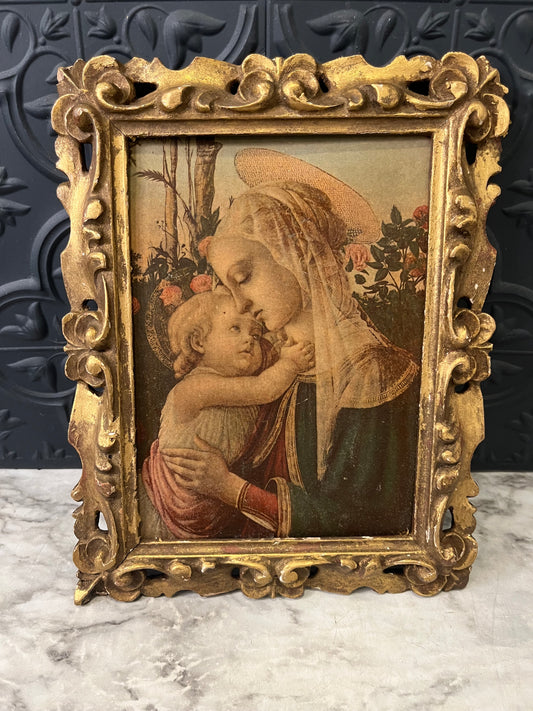 Madonna and Child Print on Board