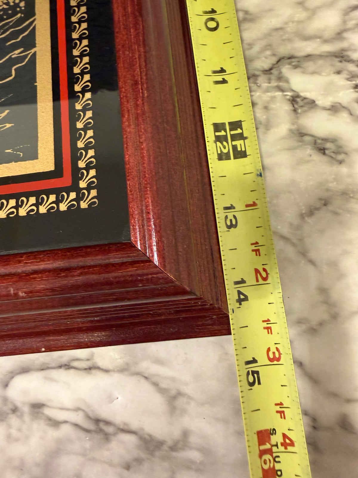 Reverse Gold Etched Marlin Framed