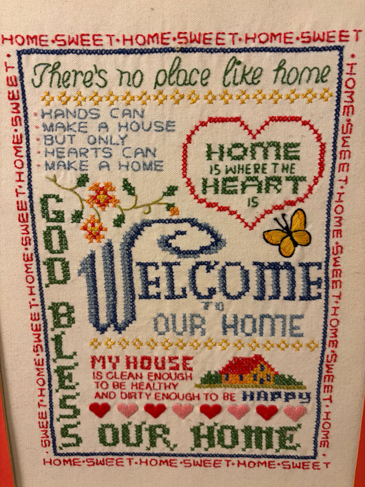 Welcome Cross Stitch Framed