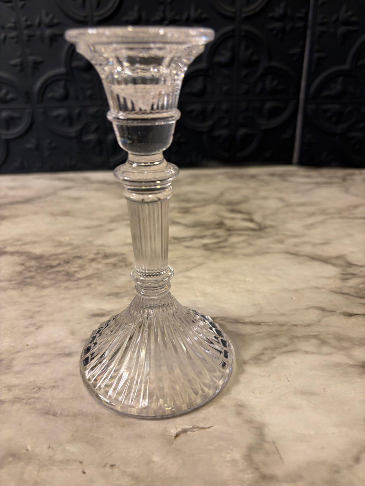 5.5" Glass Ribbed Candle Holder Lenox