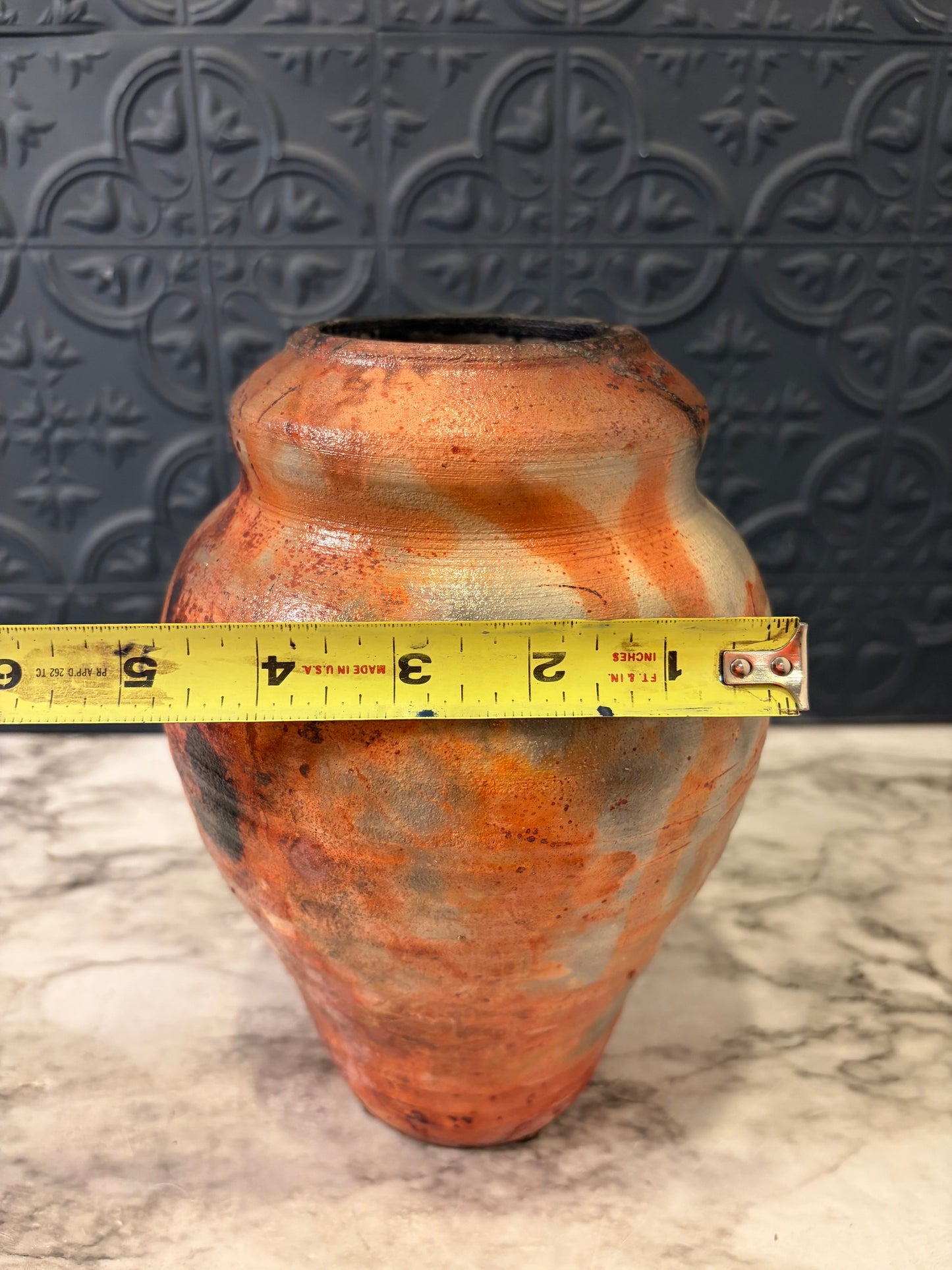 Studio  Pottery Multi Color Vase 8.5"