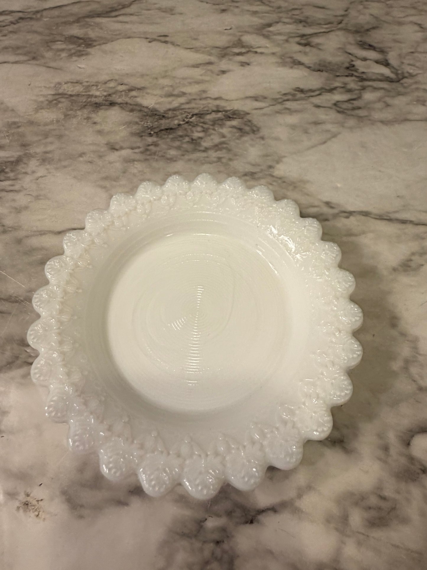 Milk Glass Round Dish Spikes