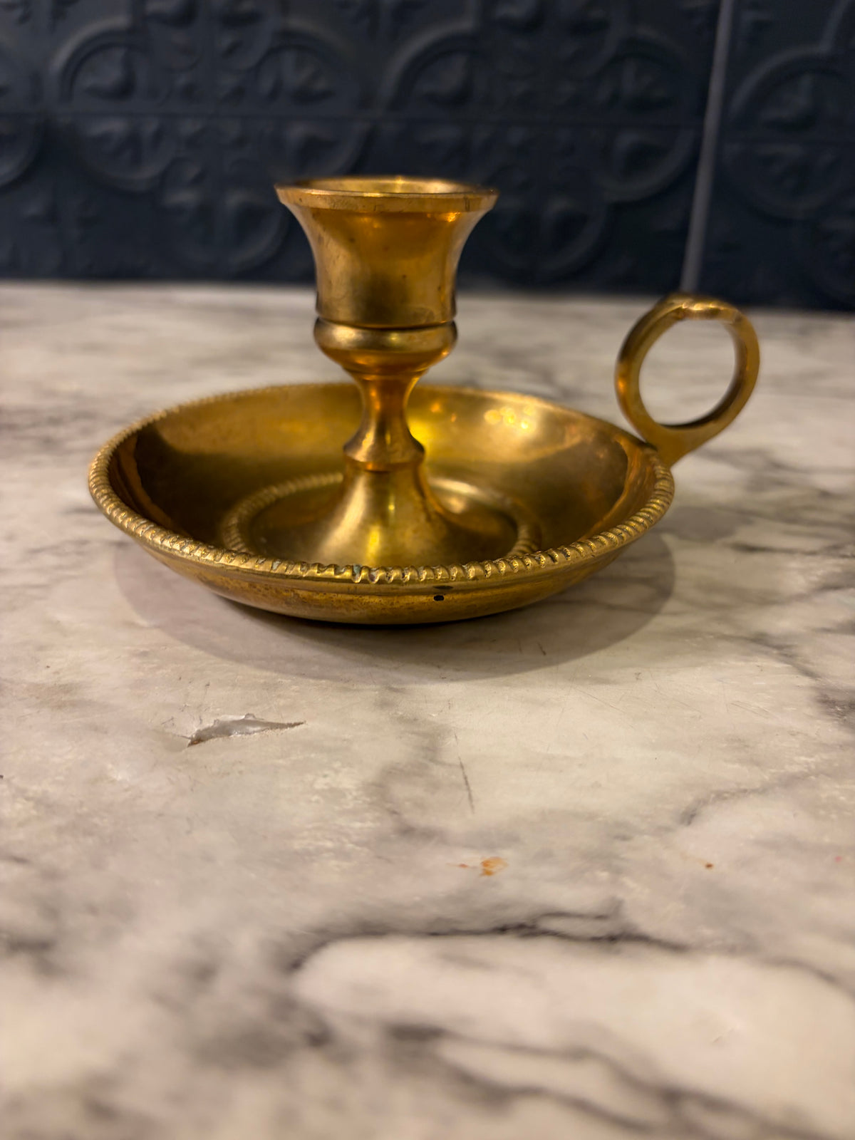 Brass Chamber Stick 5"Wide