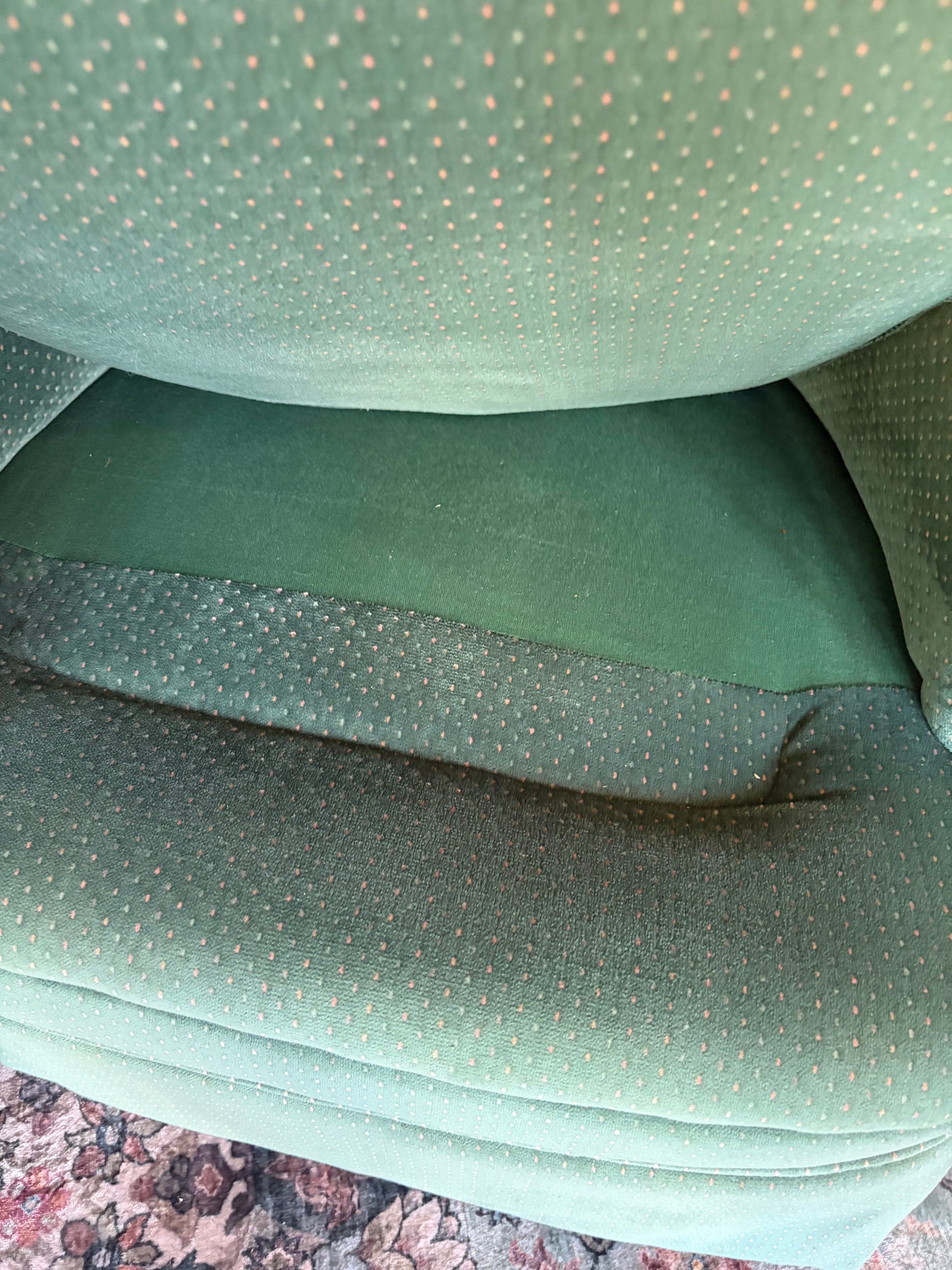 Green Arm Chair with Piping