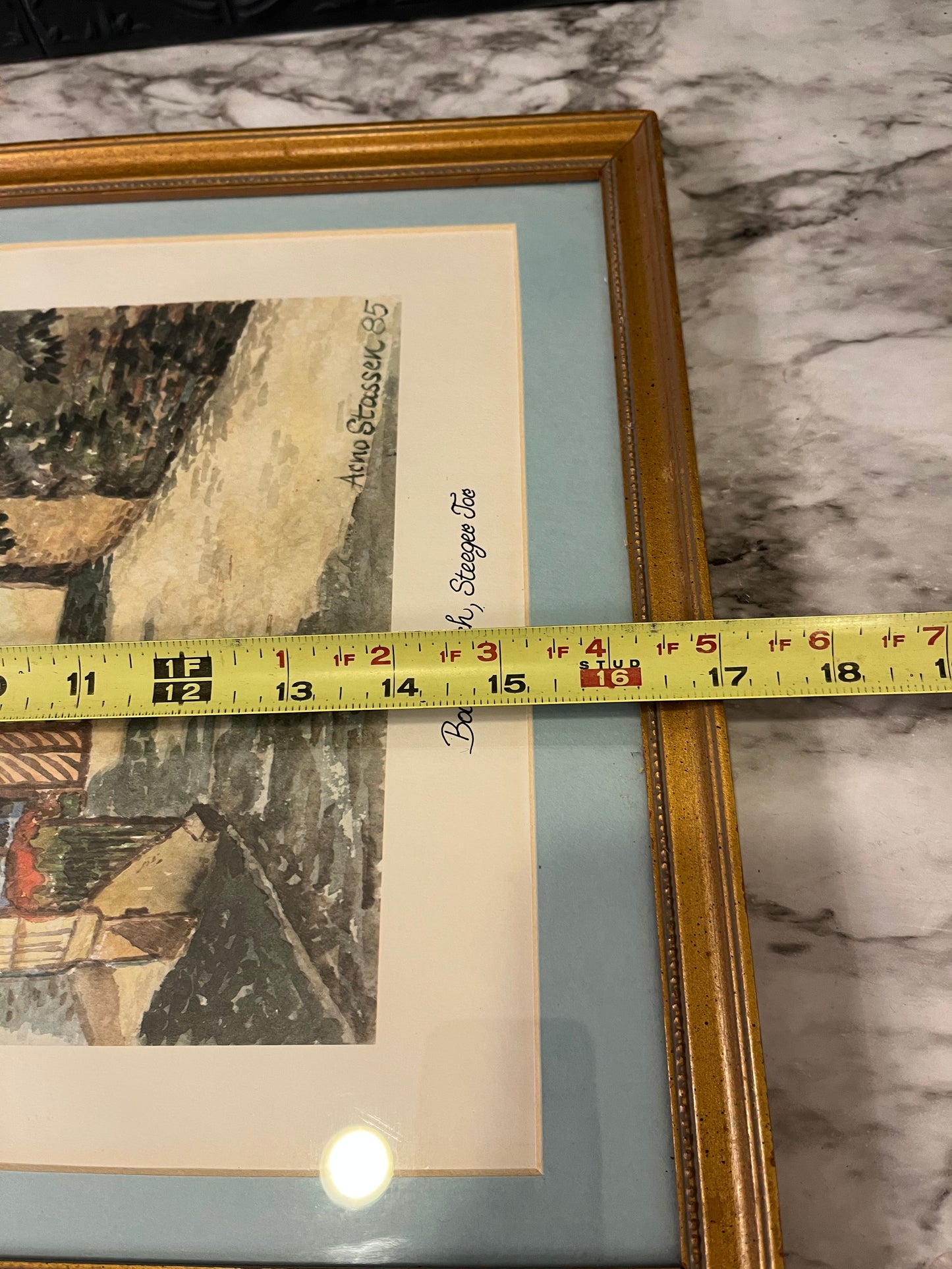 Framed Watercolor Print of Steeger Gate Germany