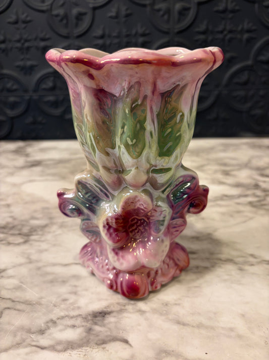 Brazilian Multi Color Lusterware Vase