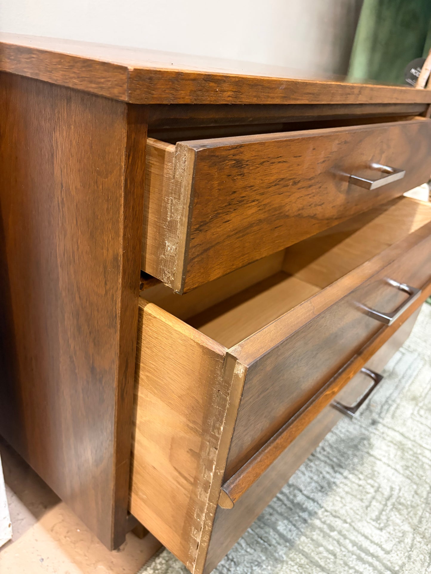 1970's Walnut and Chrome Nightstand