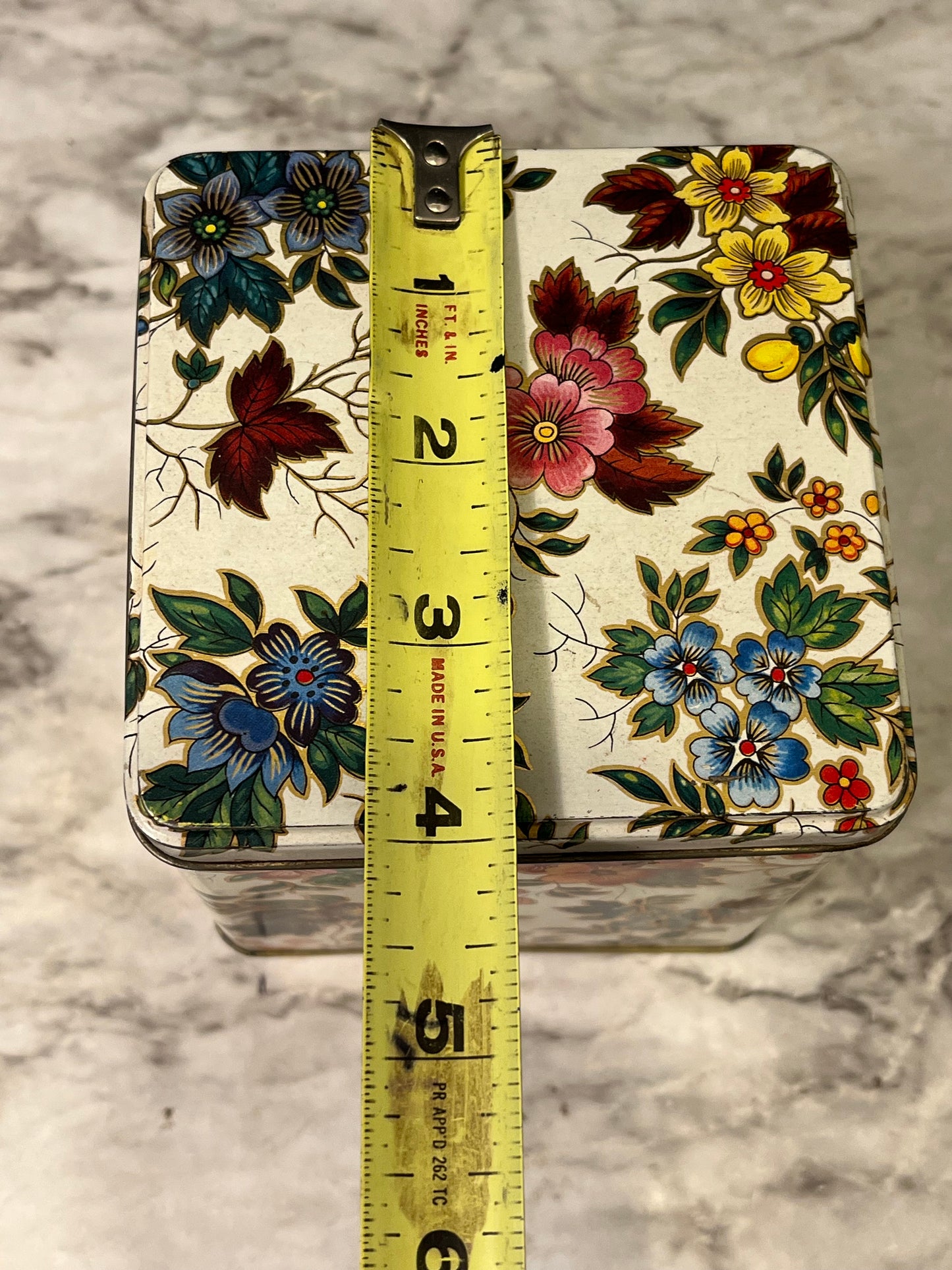 Daher Multicolor Floral Square tin