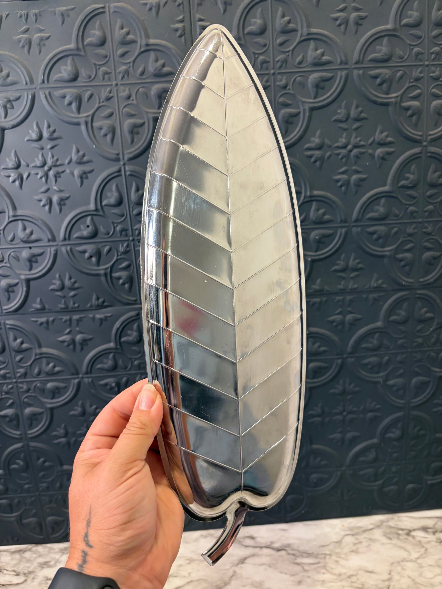 Stainless Banana Leaf Tray
