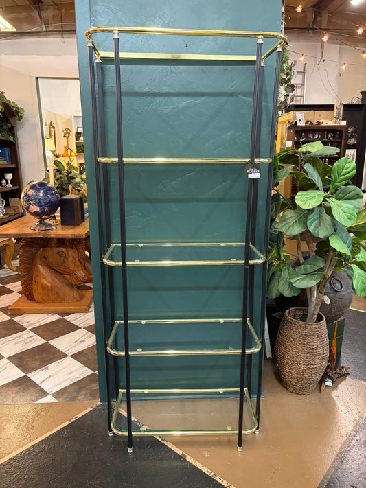 Black and Gold Shelf with Glass