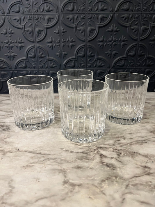 Clear Glass Whiskey Tumbler x 4