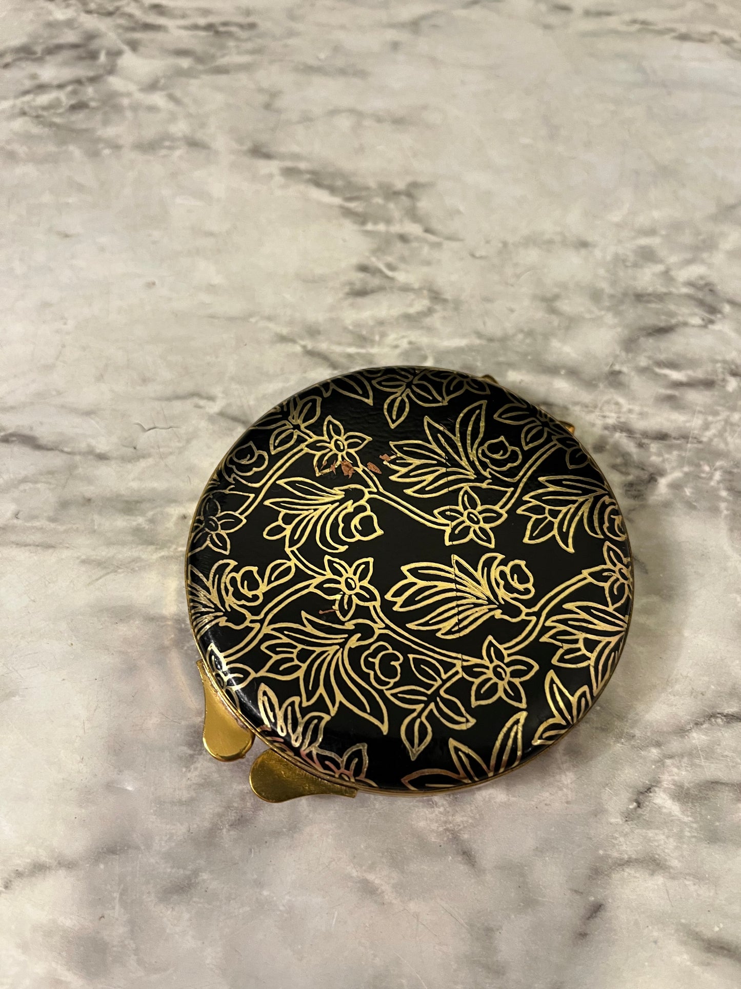 Gold and Black Enamel Compact