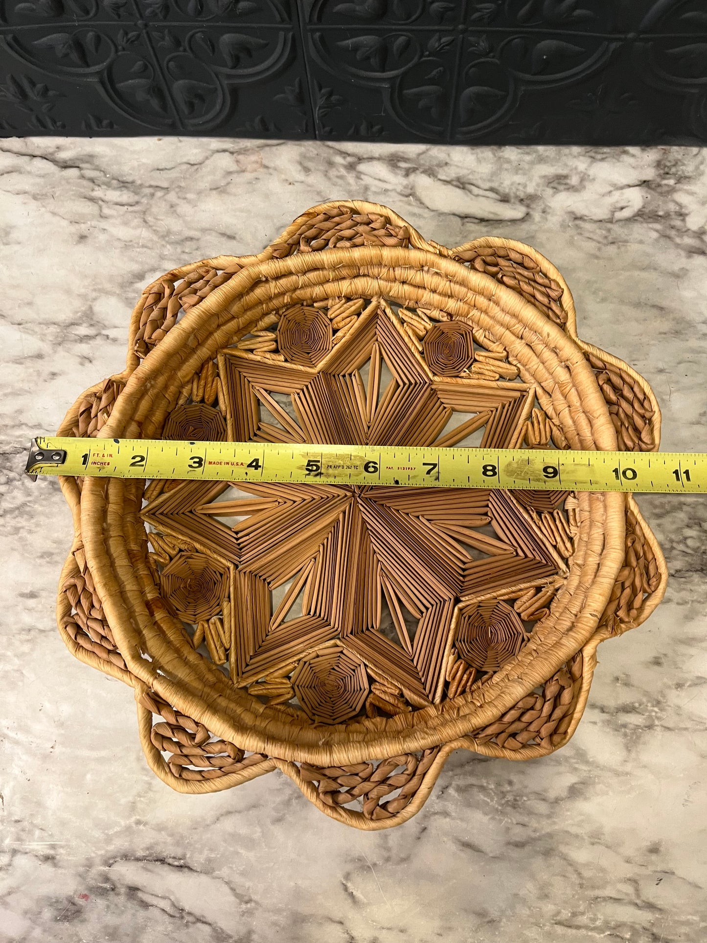 10.5 Basket with Star Design and ruffle edge