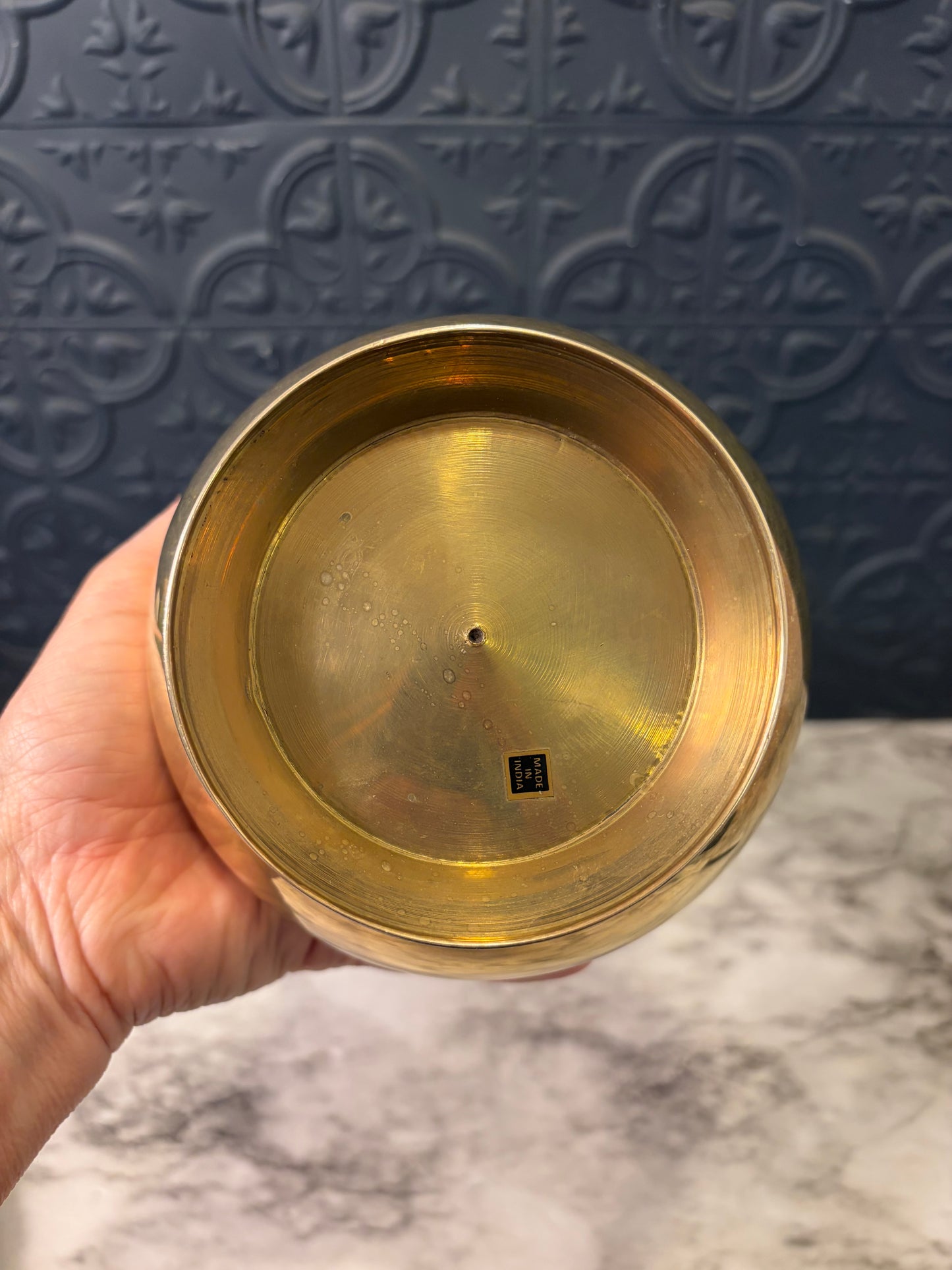 8" Brass Pitcher with Forged Handle