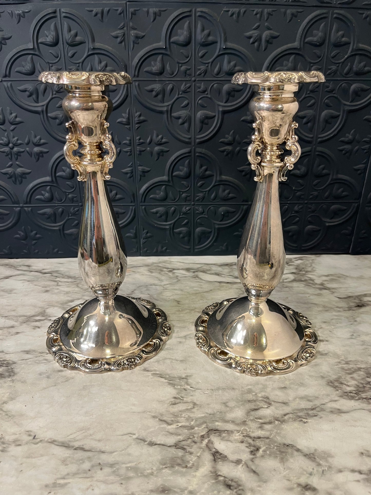 Silver Plate Baroque by Wallace  Candle Holders