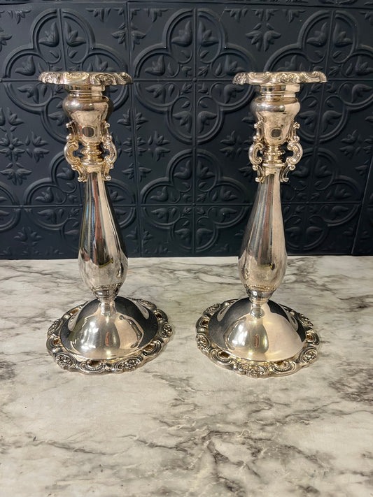 Silver Plate Baroque by Wallace  Candle Holders