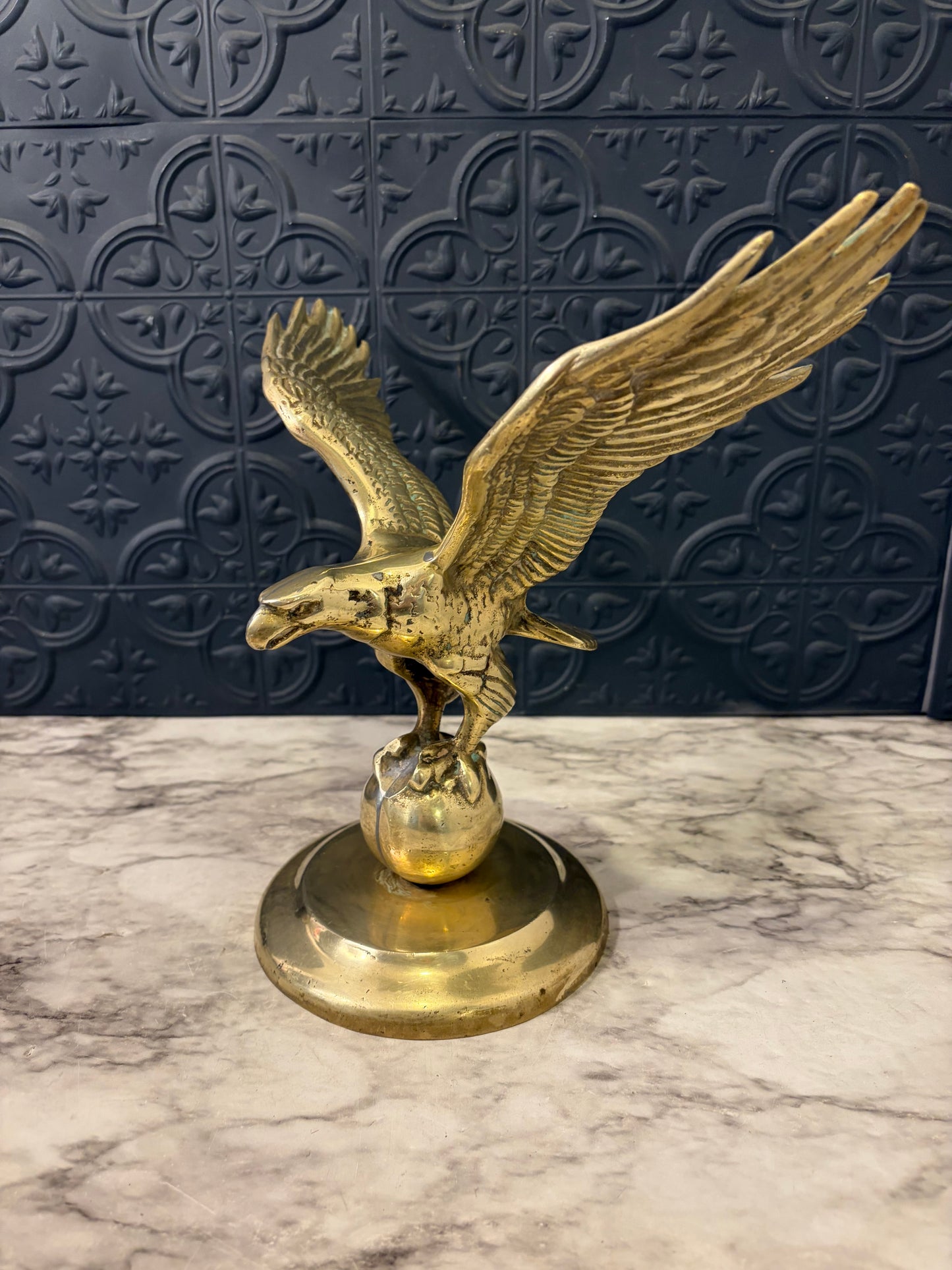 Solid Brass Eagle On Ball