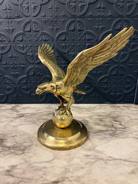 Solid Brass Eagle On Ball