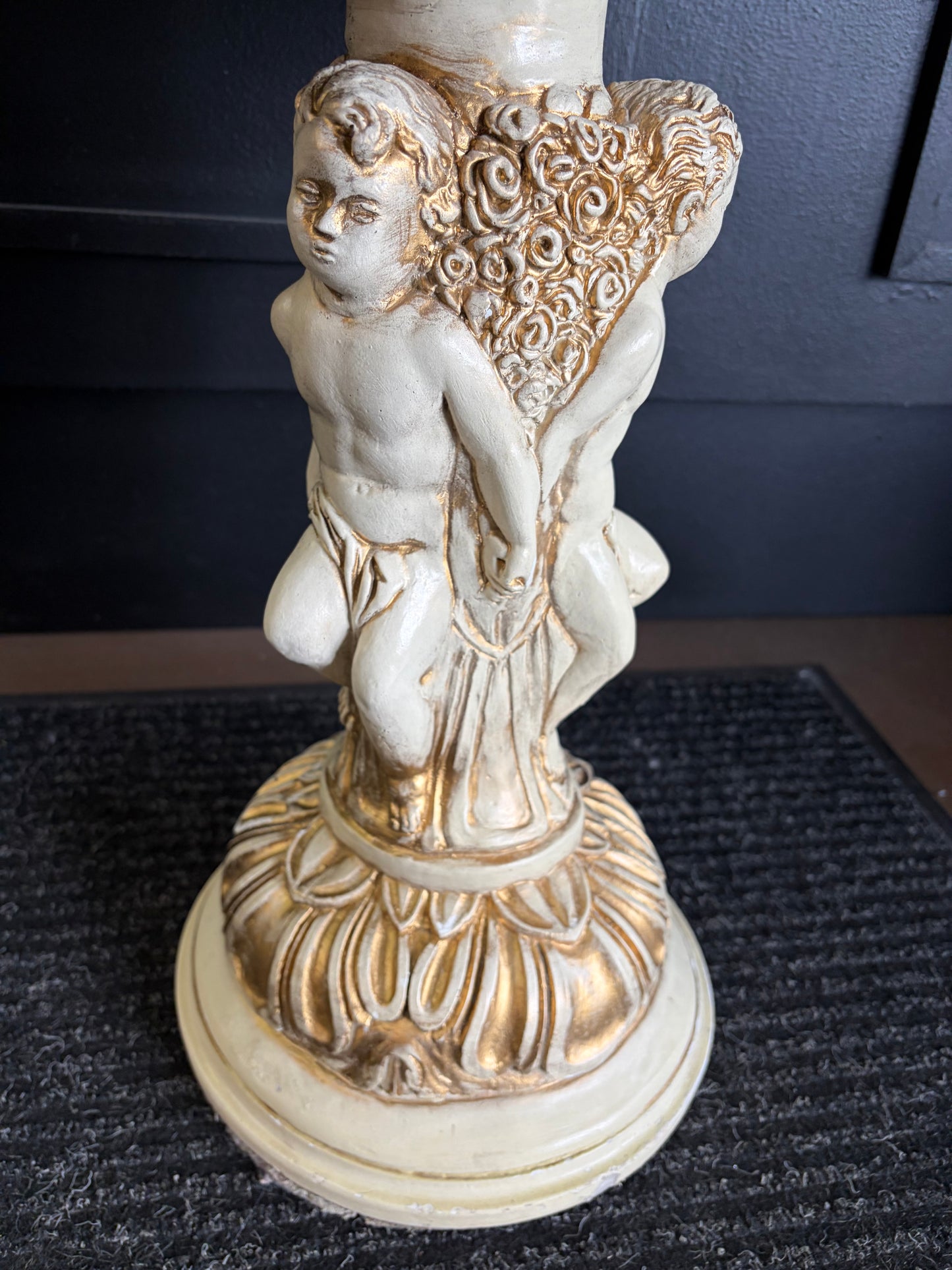 Cherub Side Table with Round MarbleTop
