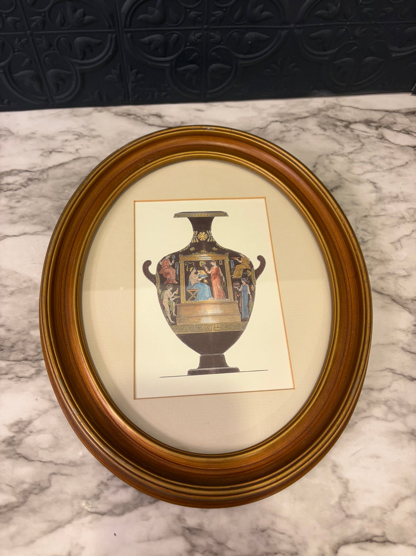 Oval Framed Greek Vase