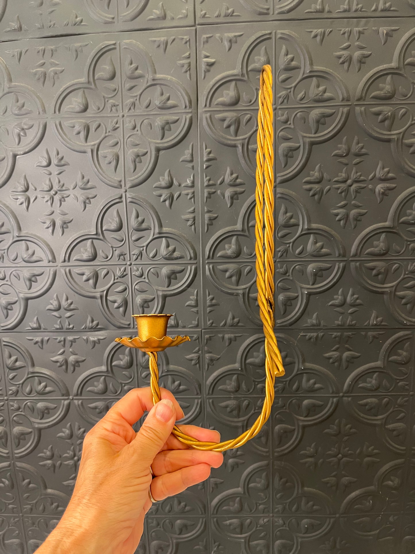 Gold Twisted Rope Candle Sconce