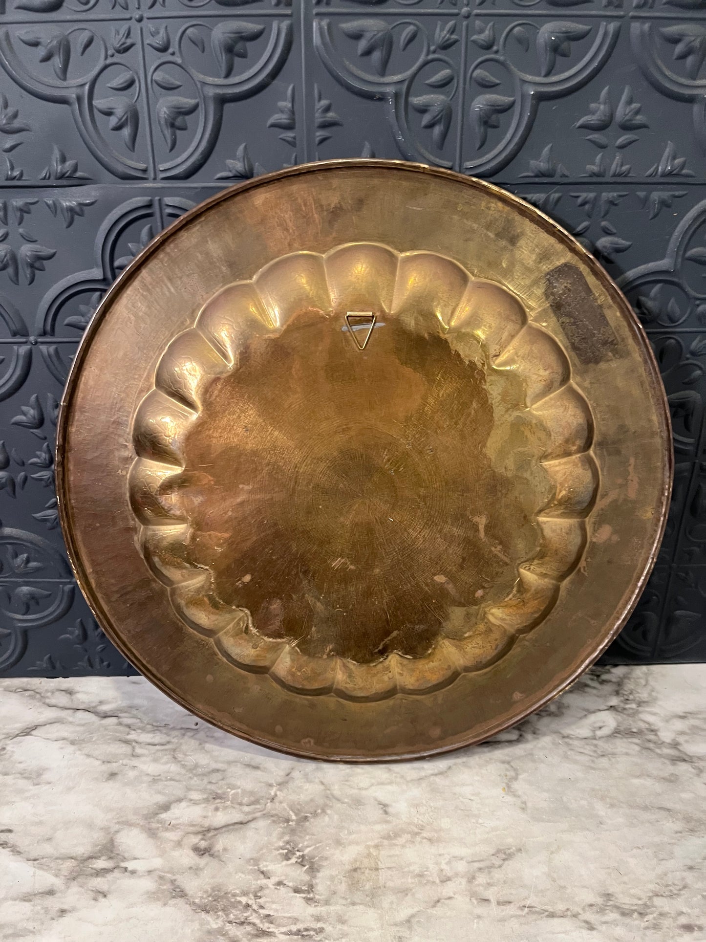 Brass Etched Peacock Plate