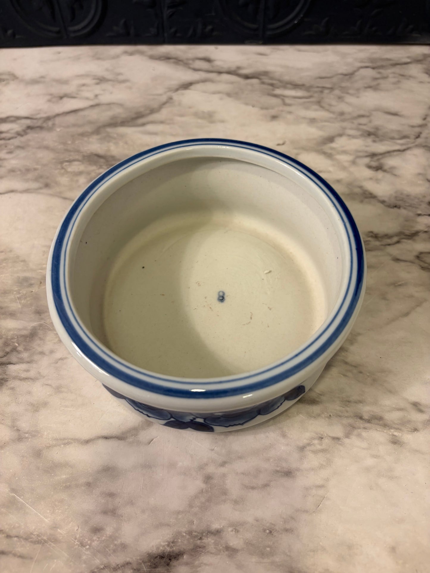 5" Blue and White Bowl with flowers
