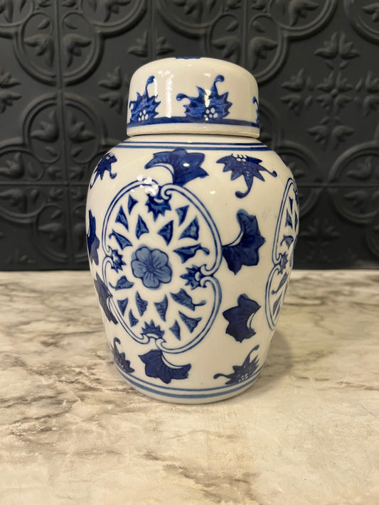 Blue and White Asian Ginger Jar Small