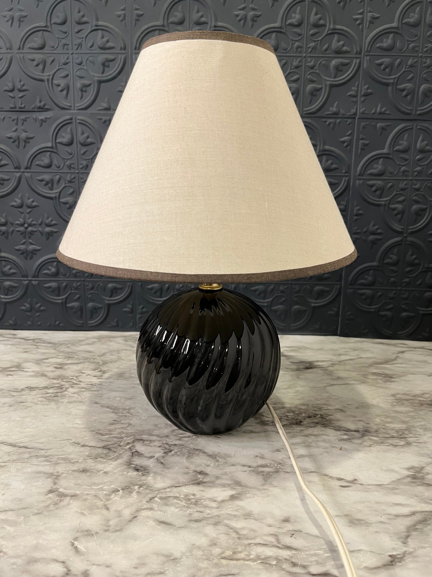Small Round Black Table Lamp