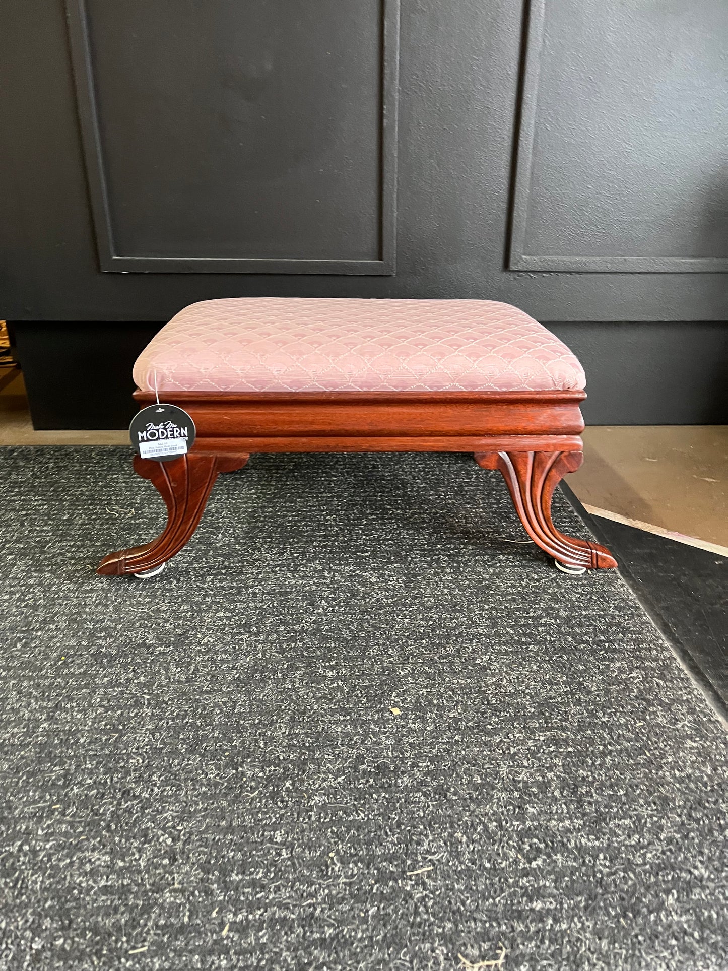 Pink Fabric Foot Stool