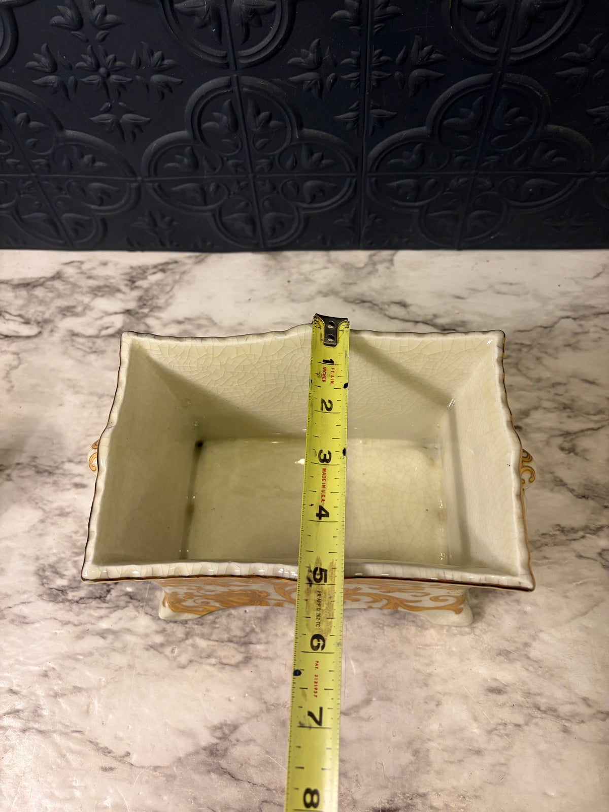 White and Gold Planter