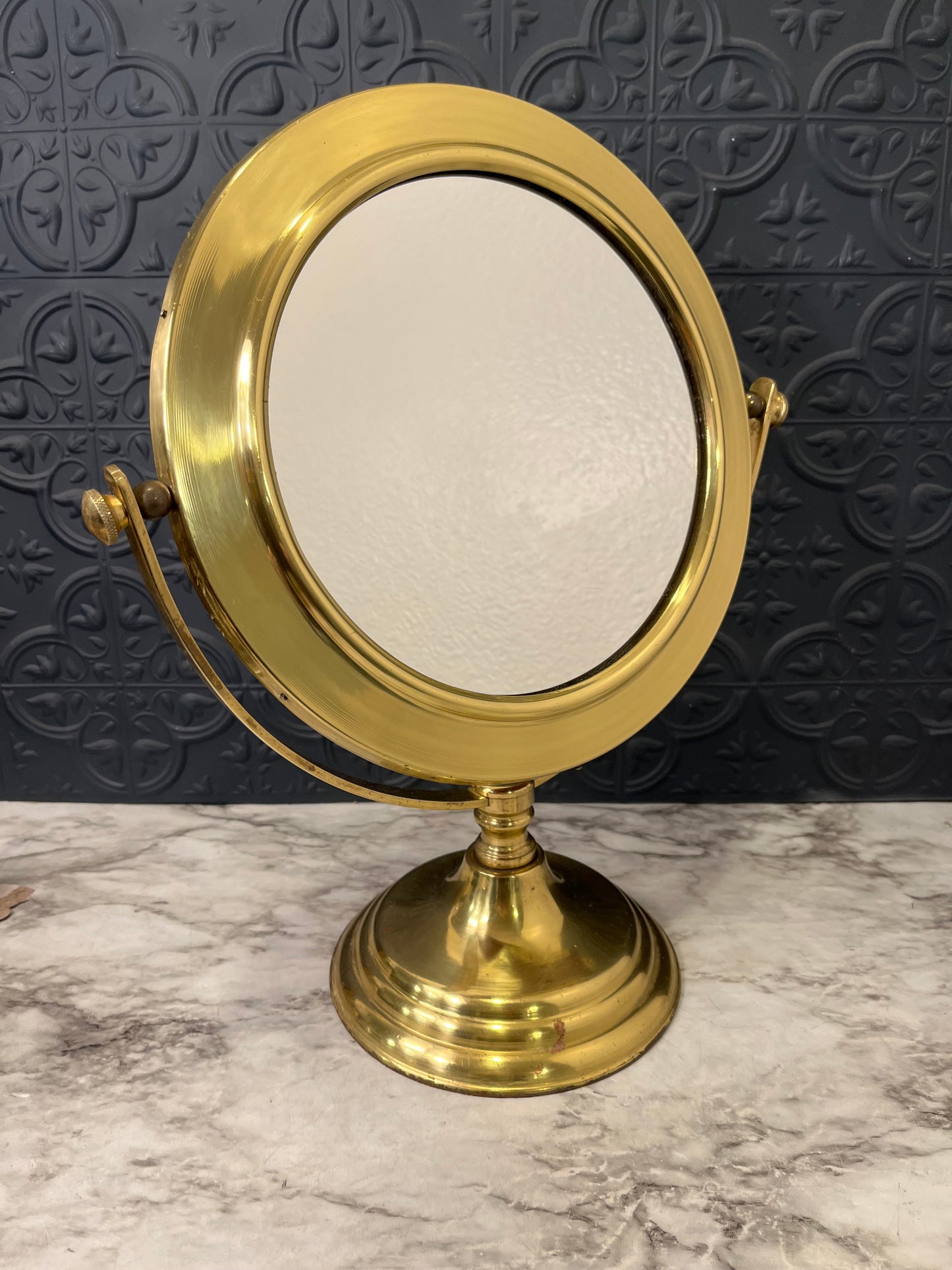 Vintage Brass Vanity Tilting Mirror