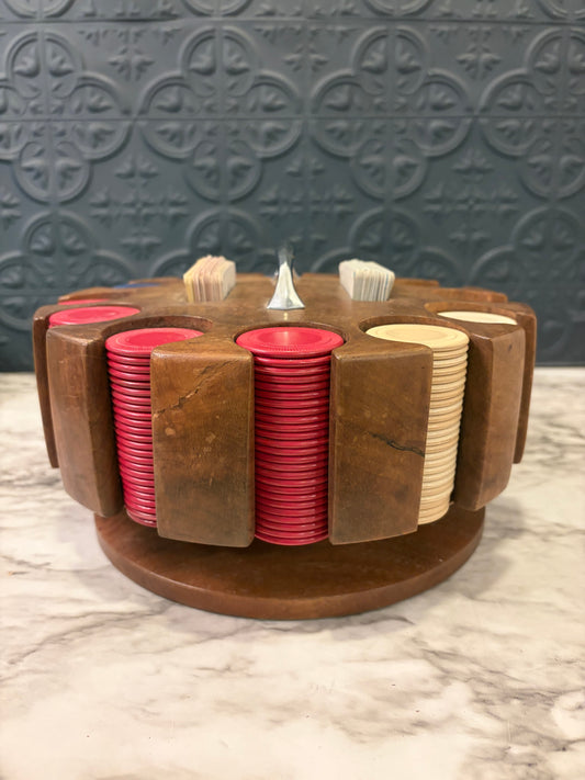 MCM Spinning Poker Chips and Cards Set