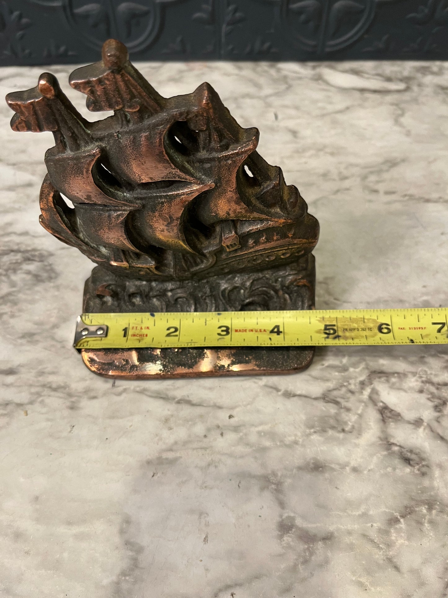 Metal ship bookend or Doorstop